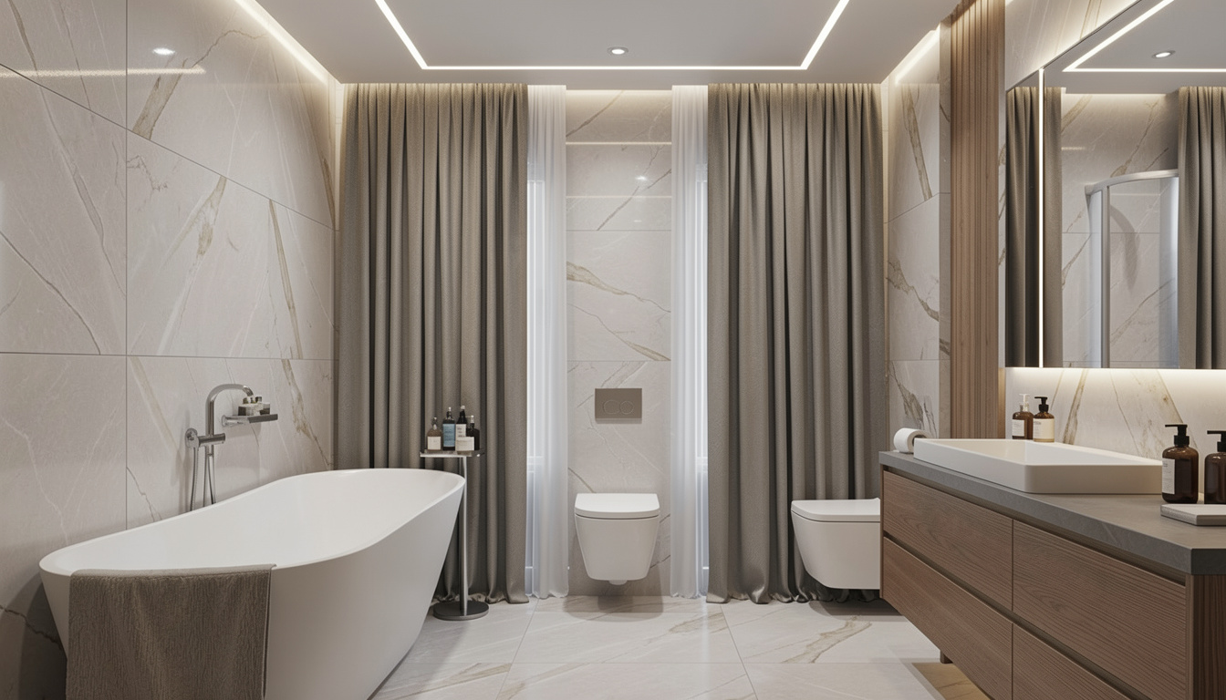 Spa bathroom with heated floors